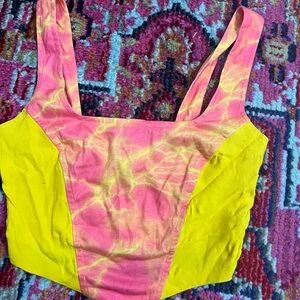 Vibrant Pink and Yellow Women's Top